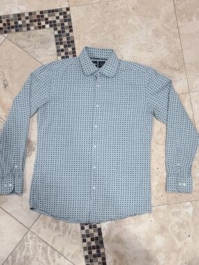 Boss Light Blue Micro-Print Men's Dress Shirt